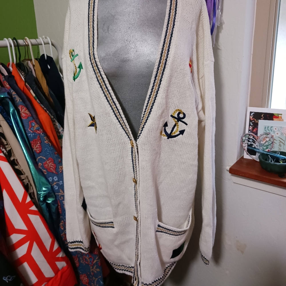 Vintage Kate Howard sailor sweater Yacht rock